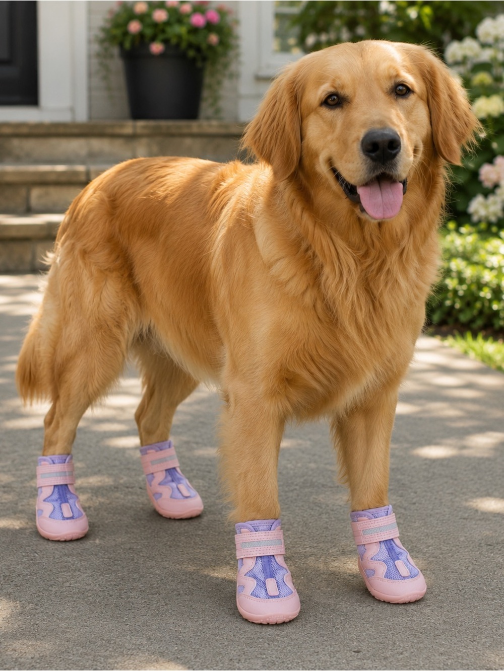 Furmate All Terrain Dog Boots Size 7 Pink Purple Paw Protectors Set of 4 NIP
